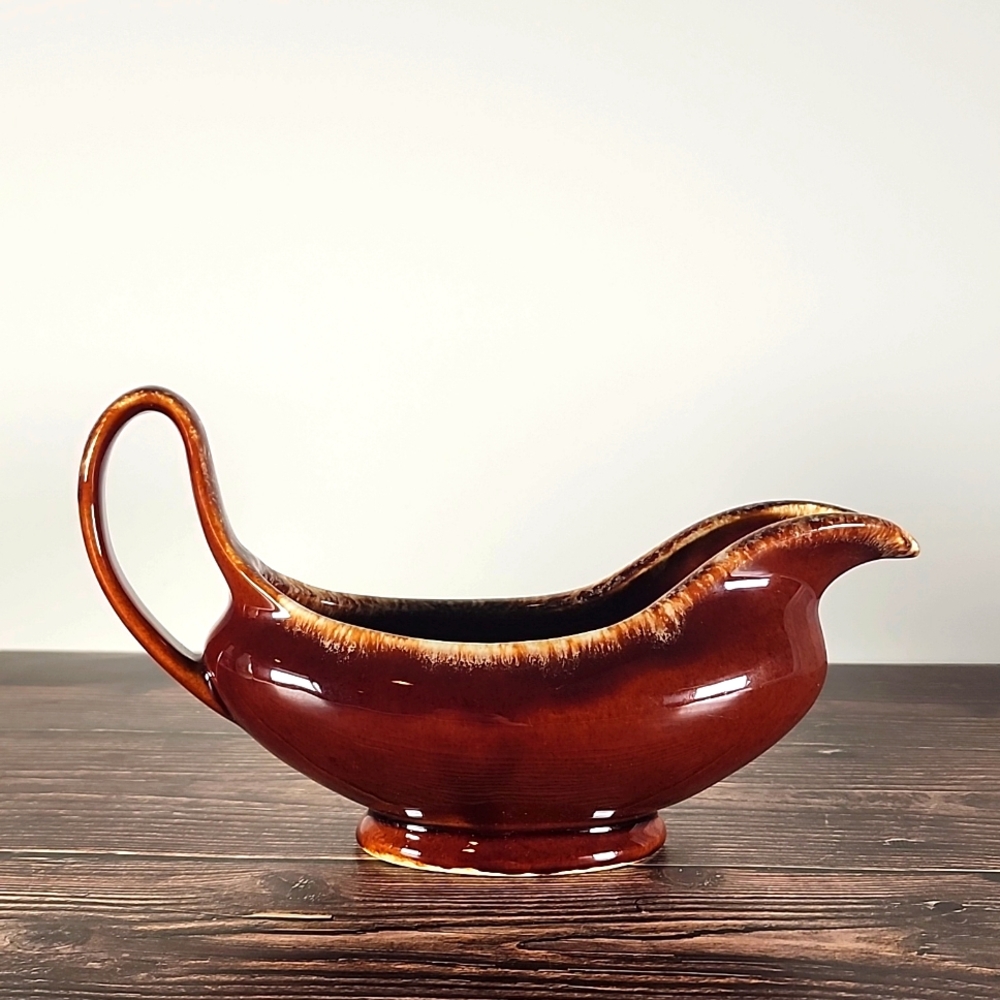 Vintage Hull Drip Glazed Gravy Boat